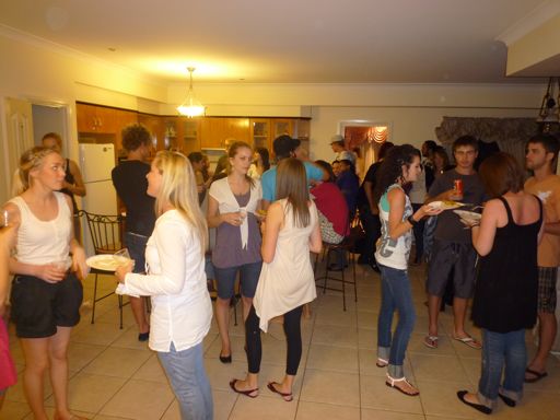 Welcome party Lots of people, lots of fun